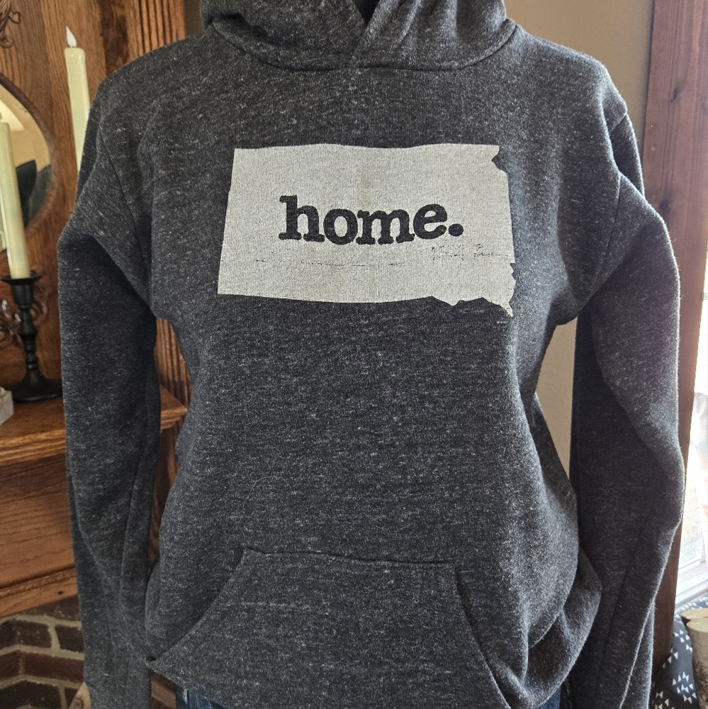 Gray Hoodie with 'Home' Graphic